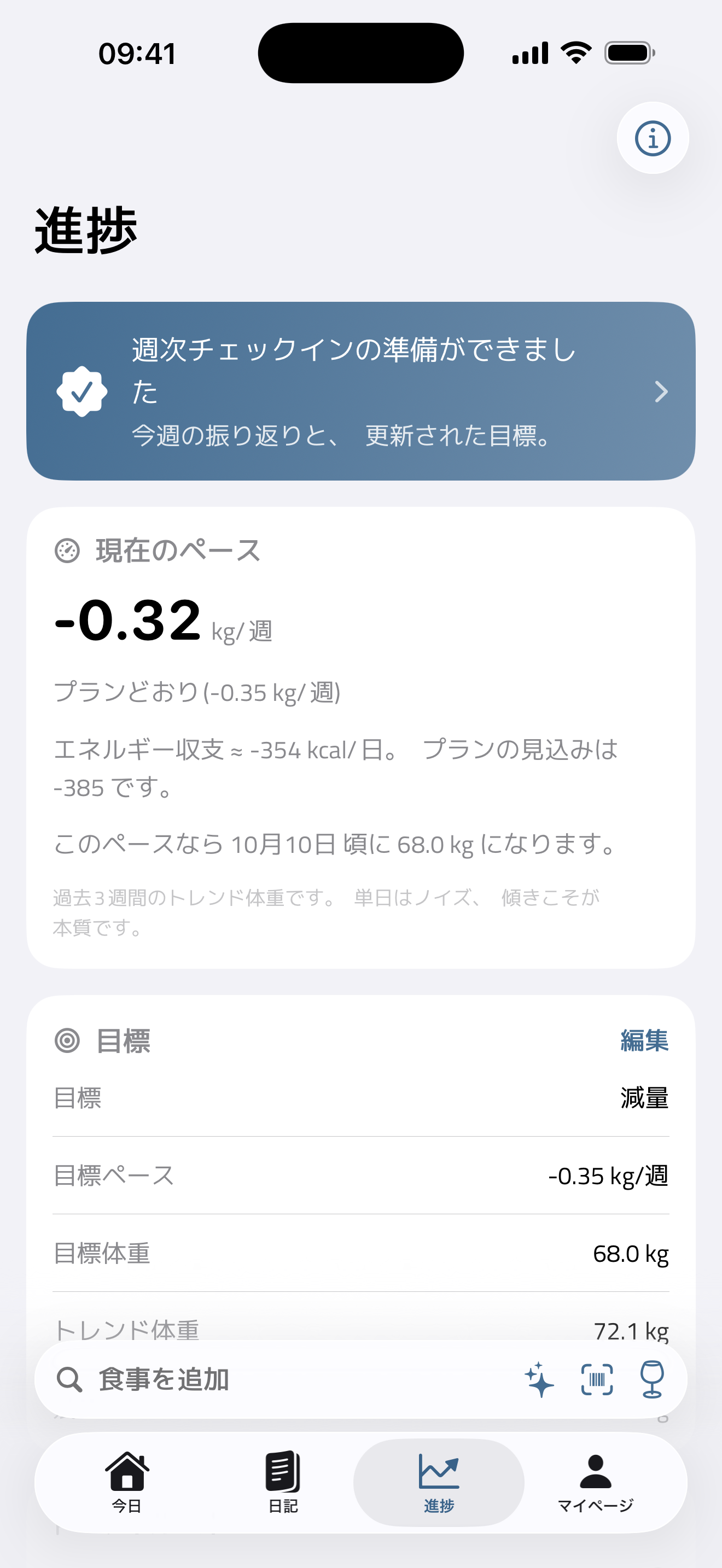 体に適応する目標